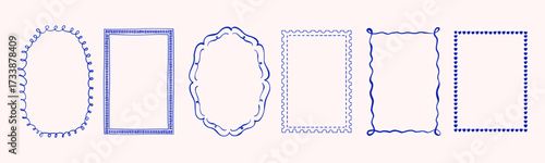 Vintage doodle hand drawn bows frame for wedding, birthday. Party invitation, poster, card. Retro vector illustration for menu, border in minimal design.