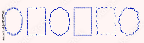 Vintage doodle hand drawn bows frame for wedding, birthday. Party invitation, poster, card. Retro vector illustration for menu, border in minimal design.