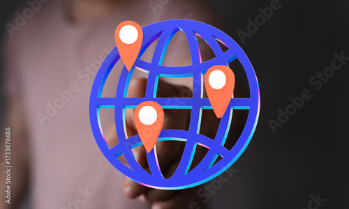 Obraz na plátně High-quality image depicting global network, connection, location, worldwide, ma