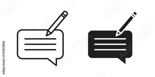 Write comment icon. flat and stroke style Collection. simple symbol