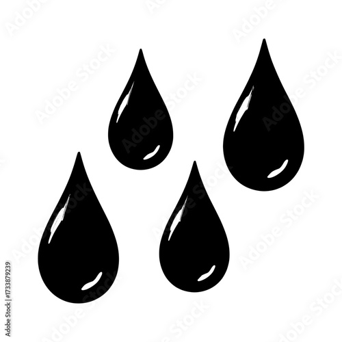 A modern set of pure aqua liquid flows, including clear water drops, dew, and dripping rain droplets, is depicted in isolation on a white background with condensation on a cool surface