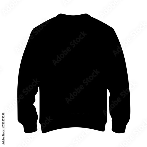Flat technical drawing illustration mock-up template for crewneck sweatshirt design and tech packs in men's or unisex fashion CAD streetwear