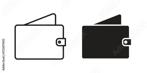 Wallet icon. flat and stroke style Collection. simple symbol