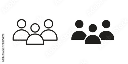 Users icon. flat and stroke style Collection. simple symbol