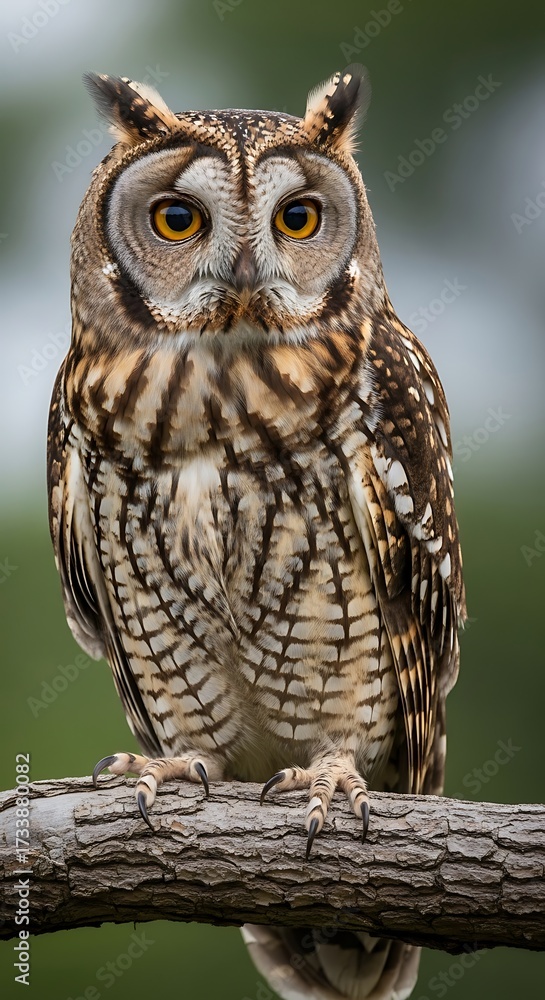 Obraz premium Owl Perched on Branch.