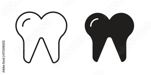 Tooth icon. flat and stroke style Collection. simple symbol