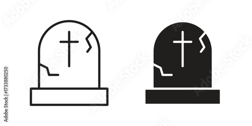 Tombstone icon. flat and stroke style Collection. simple symbol