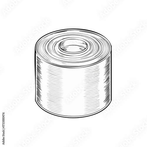 Black and white illustration of a cylindrical metal can with a central indentation on top.
