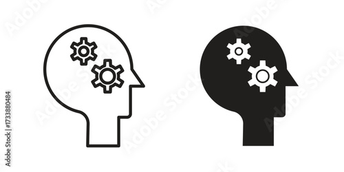 Thinking icon. flat and stroke style Collection. simple symbol