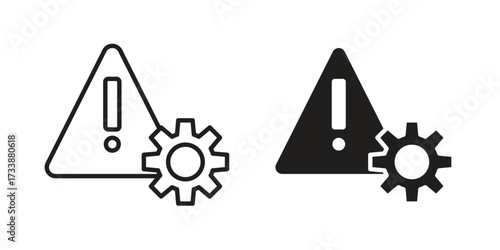 Technical warning icon. flat and stroke style Collection. simple symbol