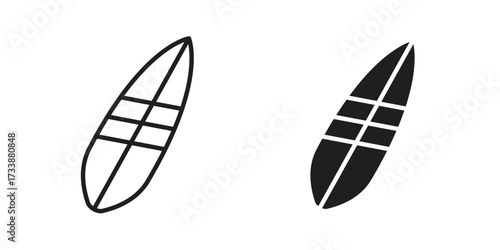 Surfing icon. flat and stroke style Collection. simple symbol