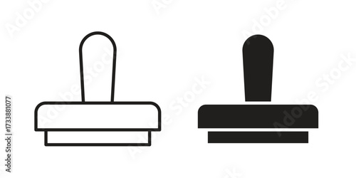 Stamp icon. flat and stroke style Collection. simple symbol
