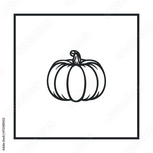 Harvesting autumn pumpkin for seasonal decoration and recipes. Vector hand drawn illustration

