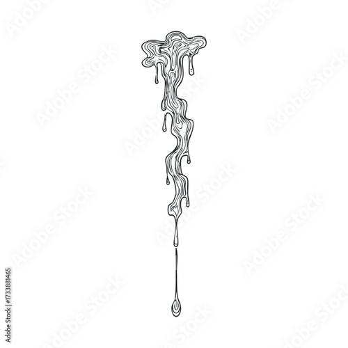 Abstract melting stream for modern design projects and creative art. Vector hand drawn illustration

