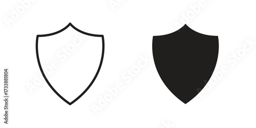 Shield icon. flat and stroke style Collection. simple symbol