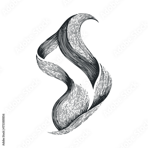 Swirling abstract design for modern art or branding. Vector hand drawn illustration

