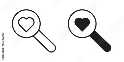 Search heart icon. flat and stroke style Collection. simple symbol