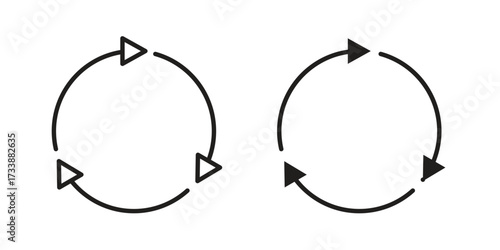 Recycle icon. flat and stroke style Collection. simple symbol