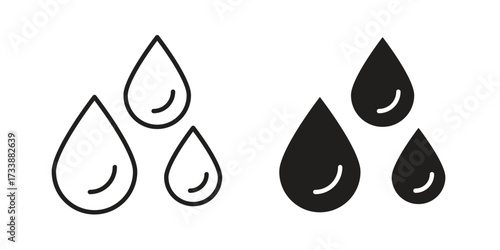 Raindrops icon. flat and stroke style Collection. simple symbol