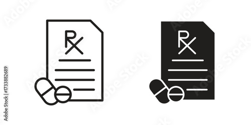 RX icon. flat and stroke style Collection. simple symbol