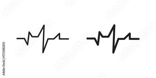 Pulse icon. flat and stroke style Collection. simple symbol