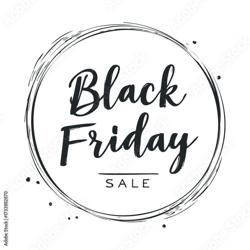Black Friday sale announcement for holiday shopping promotions. Vector hand drawn illustration

