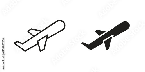 Plane icon. flat and stroke style Collection. simple symbol