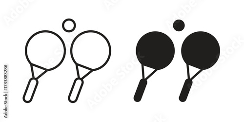 Ping pong icon. flat and stroke style Collection. simple symbol