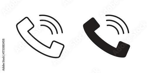 Phone call icon. flat and stroke style Collection. simple symbol