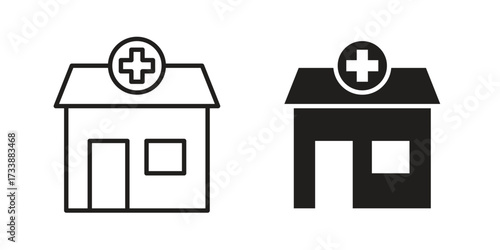 Pharmacy icon. flat and stroke style Collection. simple symbol