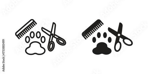 Pet grooming icon. flat and stroke style Collection. simple symbol