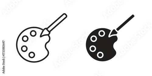Palette icon. flat and stroke style Collection. simple symbol