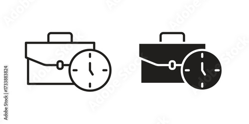 Office time icon. flat and stroke style Collection. simple symbol