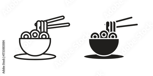 Noodles icon. flat and stroke style Collection. simple symbol