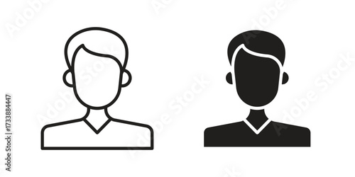 Man icon. flat and stroke style Collection. simple symbol