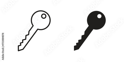 key icon. flat and stroke style Collection. simple symbol