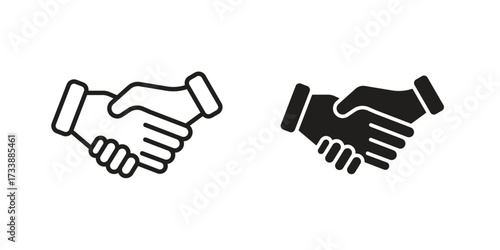 Handshake icon. flat and stroke style Collection. simple symbol
