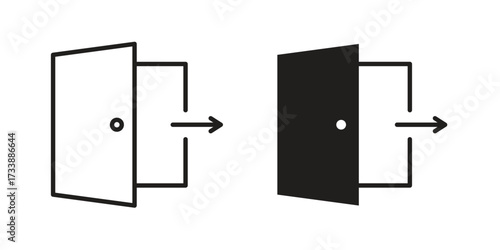 Exit icon. flat and stroke style Collection. simple symbol