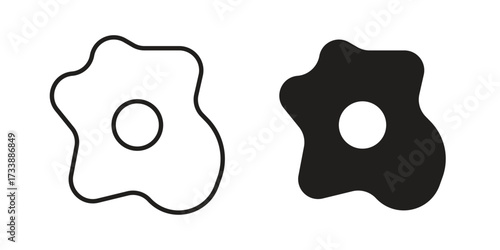 Egg fried icon. flat and stroke style Collection. simple symbol