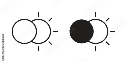 Eclipse icon. flat and stroke style Collection. simple symbol