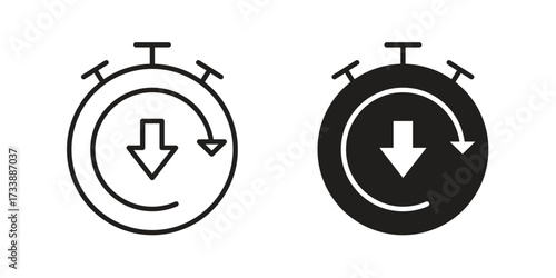Down time icon. flat and stroke style Collection. simple symbol