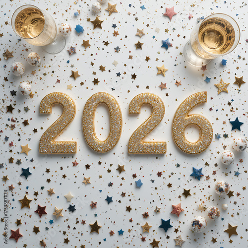  2026 festive, new year, card 