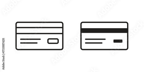 Credit card icon. flat and stroke style Collection. simple symbol