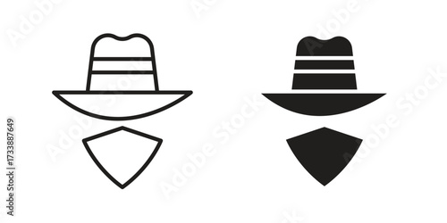 Cowboy icon. flat and stroke style Collection. simple symbol