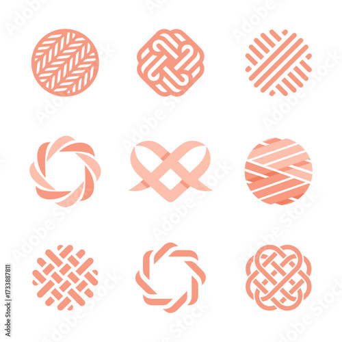 Set of Vector logo design for shop knitting, textile	
