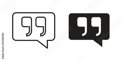 Comment quote icon. flat and stroke style Collection. simple symbol