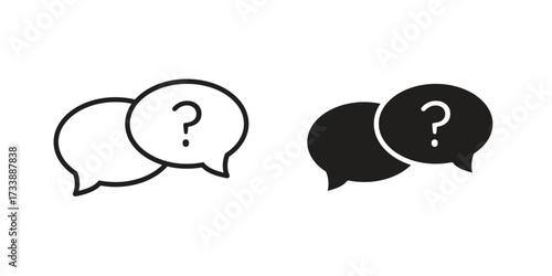 Comment question icon. flat and stroke style Collection. simple symbol