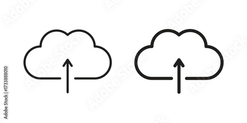 Cloud upload icon. flat and stroke style Collection. simple symbol