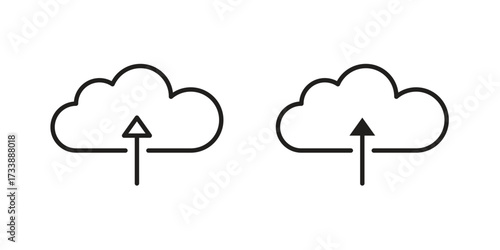 Cloud upload icon. flat and stroke style Collection. simple symbol