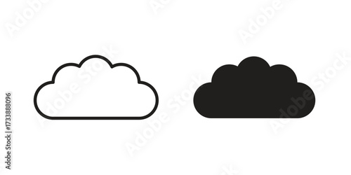 Cloud icon. flat and stroke style Collection. simple symbol